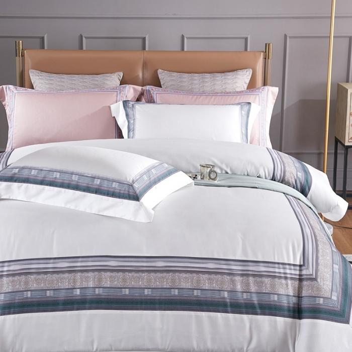 91家纺网 家纺一手货源 找家纺 威克凯丽2021新款60长绒棉数码工艺四件套 赛琳娜