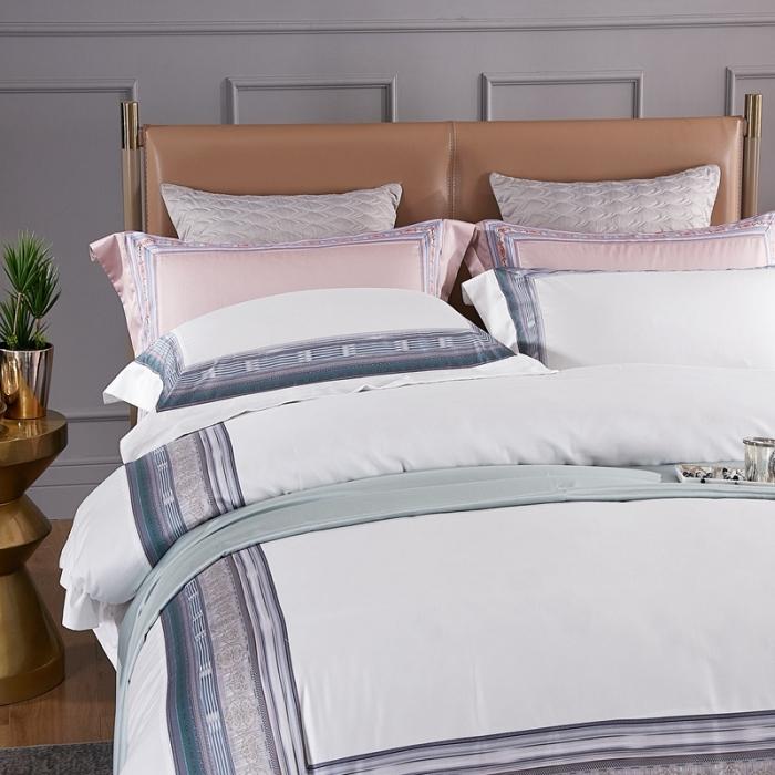 91家纺网 家纺一手货源 找家纺 威克凯丽2021新款60长绒棉数码工艺四件套 赛琳娜