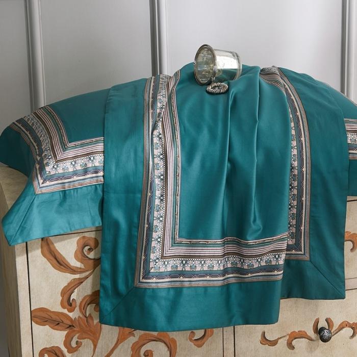 91家纺网 家纺一手货源 找家纺 威克凯丽2021新款60长绒棉数码工艺四件套 埃利斯