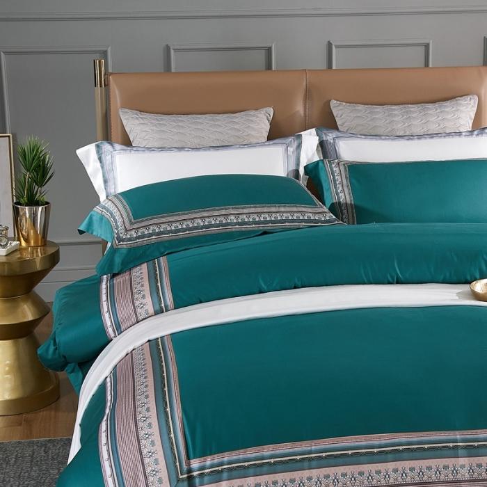 91家纺网 家纺一手货源 找家纺 威克凯丽2021新款60长绒棉数码工艺四件套 埃利斯