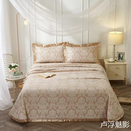 91家纺网 家纺一手货源 找家纺 威克凯丽2021年春夏新品印花款纯竹纤维软凉席三件套卢浮魅影