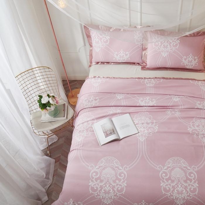 91家纺网 家纺一手货源 找家纺 威克凯丽2021年春夏新品印花款纯竹纤维软凉席三件套梦巴黎