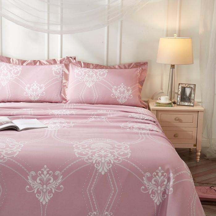 91家纺网 家纺一手货源 找家纺 威克凯丽2021年春夏新品印花款纯竹纤维软凉席三件套梦巴黎