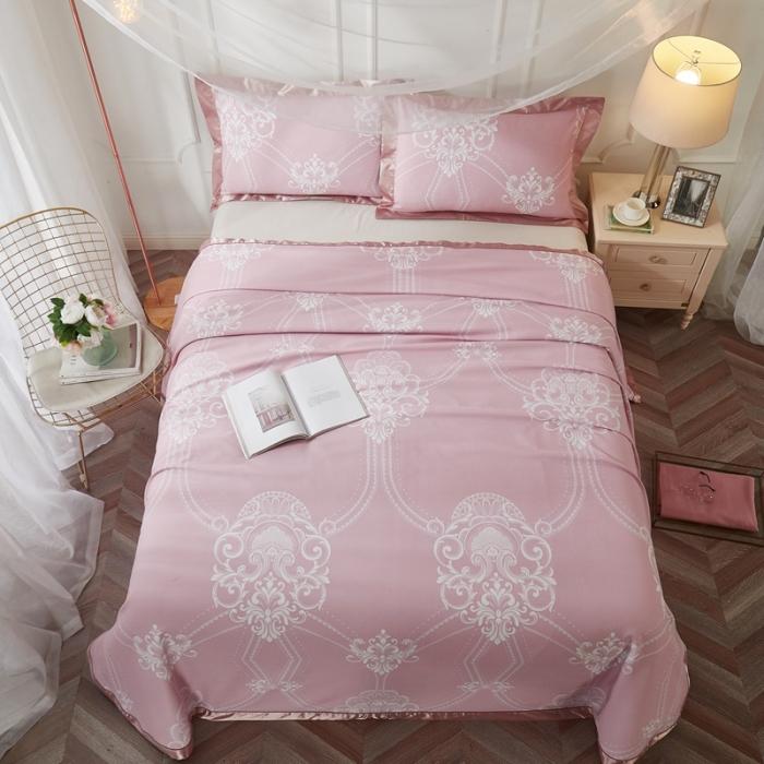 91家纺网 家纺一手货源 找家纺 威克凯丽2021年春夏新品印花款纯竹纤维软凉席三件套梦巴黎