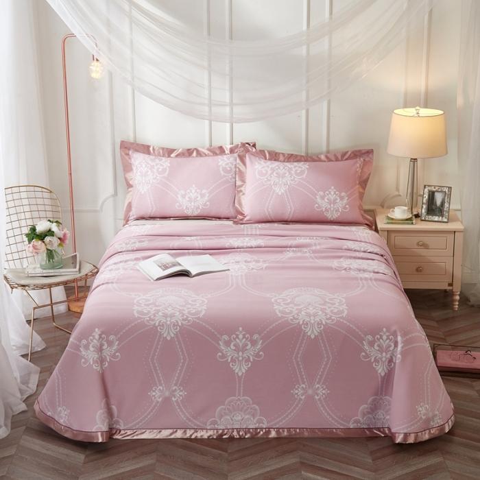 91家纺网 家纺一手货源 找家纺 威克凯丽2021年春夏新品印花款纯竹纤维软凉席三件套梦巴黎