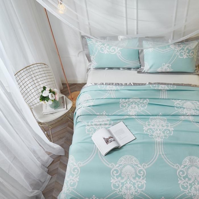 91家纺网 家纺一手货源 找家纺 威克凯丽2021年春夏新品印花款纯竹纤维软凉席三件套维也纳