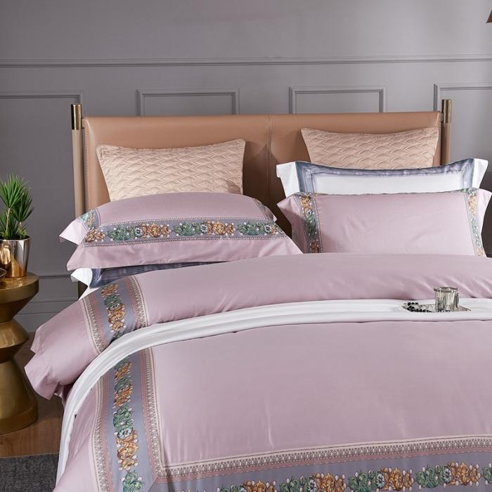 91家纺网 家纺一手货源 找家纺 威克凯丽2021新款60长绒棉数码工艺四件套 格莉蕾丝