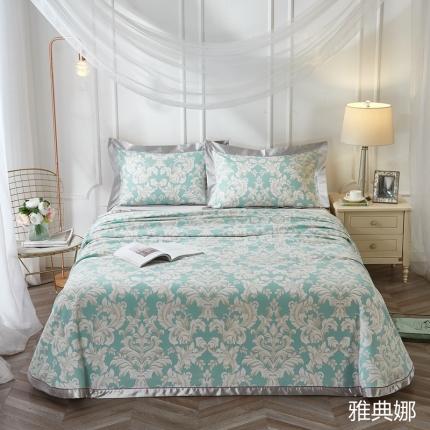 91家纺网 家纺一手货源 找家纺 威克凯丽2021年春夏新品印花款纯竹纤维软凉席三件套雅典娜