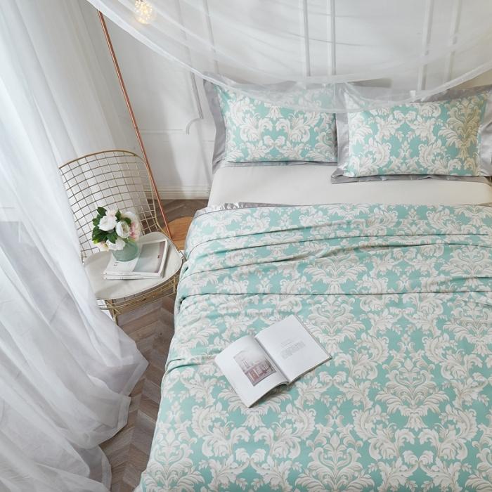 91家纺网 家纺一手货源 找家纺 威克凯丽2021年春夏新品印花款纯竹纤维软凉席三件套雅典娜