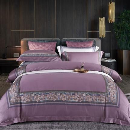 91家纺网 家纺一手货源 找家纺 威克凯丽2021新款60长绒棉数码工艺四件套 阿狄丽娜