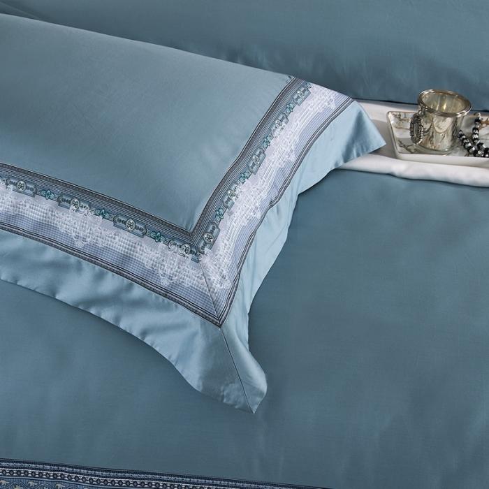 91家纺网 家纺一手货源 找家纺 威克凯丽2021新款60长绒棉数码工艺四件套 清逸