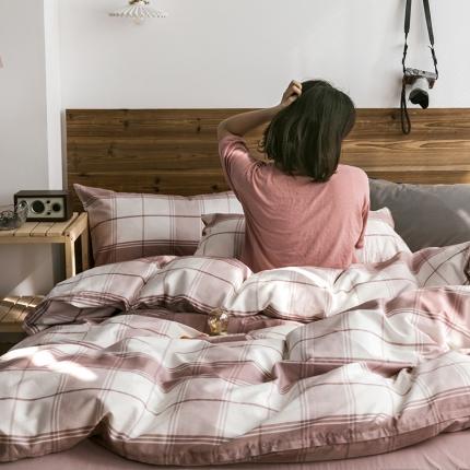 尺素 2020年复古经典民宿风四件套 缓慢（粉）