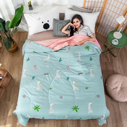 91家纺网 家纺一手货源 找家纺 澳洲羽2024新款全棉喷气水洗印花水洗棉夏被 长颈鹿