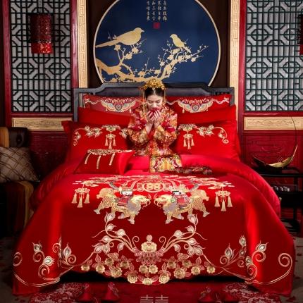 91家纺网 家纺一手货源 找家纺 （总）玉雅家纺 2025新款绣花婚庆四件套多件套270系列