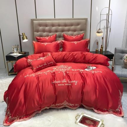 91家纺网 家纺一手货源 找家纺 （总）安妮2020新款60支水洗真丝绣花四件套佛罗伦萨系列