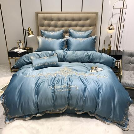 91家纺网 家纺一手货源 找家纺 （总）安妮2020新款60支水洗真丝绣花四件套佛罗伦萨系列