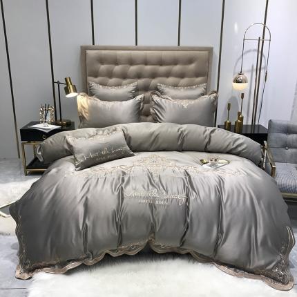 91家纺网 家纺一手货源 找家纺 （总）安妮2020新款60支水洗真丝绣花四件套佛罗伦萨系列