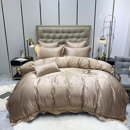 91家纺网 家纺一手货源 找家纺 （总）安妮2020新款60支水洗真丝绣花四件套佛罗伦萨系列