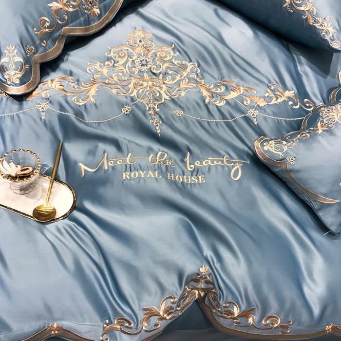 91家纺网 家纺一手货源 找家纺 （总）安妮2020新款60支水洗真丝绣花四件套佛罗伦萨系列