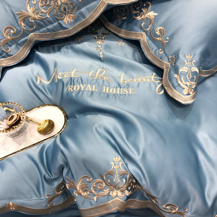 91家纺网 家纺一手货源 找家纺 （总）安妮2020新款60支水洗真丝绣花四件套佛罗伦萨系列