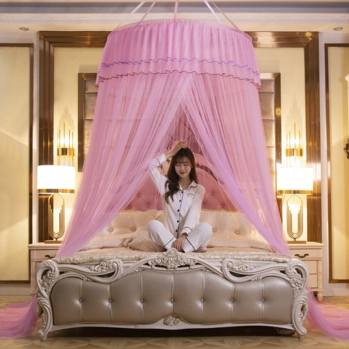 91家纺网 家纺一手货源 找家纺 冉美家纺 2021新款吊顶蚊帐-幽梦 粉色