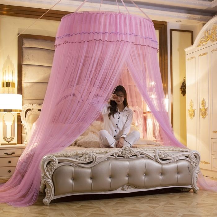 91家纺网 家纺一手货源 找家纺 冉美家纺 2021新款吊顶蚊帐-幽梦 粉色