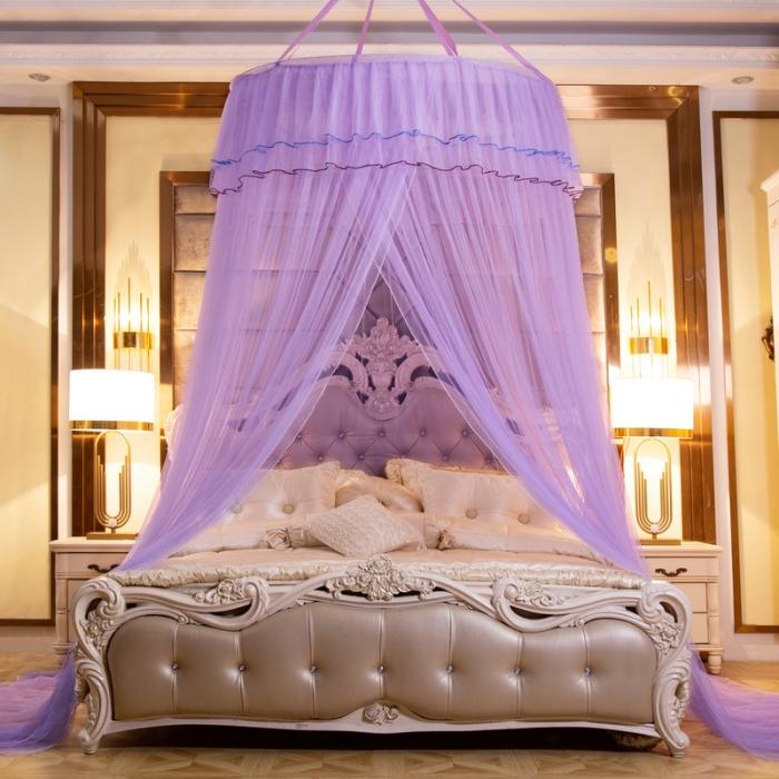 91家纺网 家纺一手货源 找家纺 冉美家纺 2021新款吊顶蚊帐-幽梦 紫色