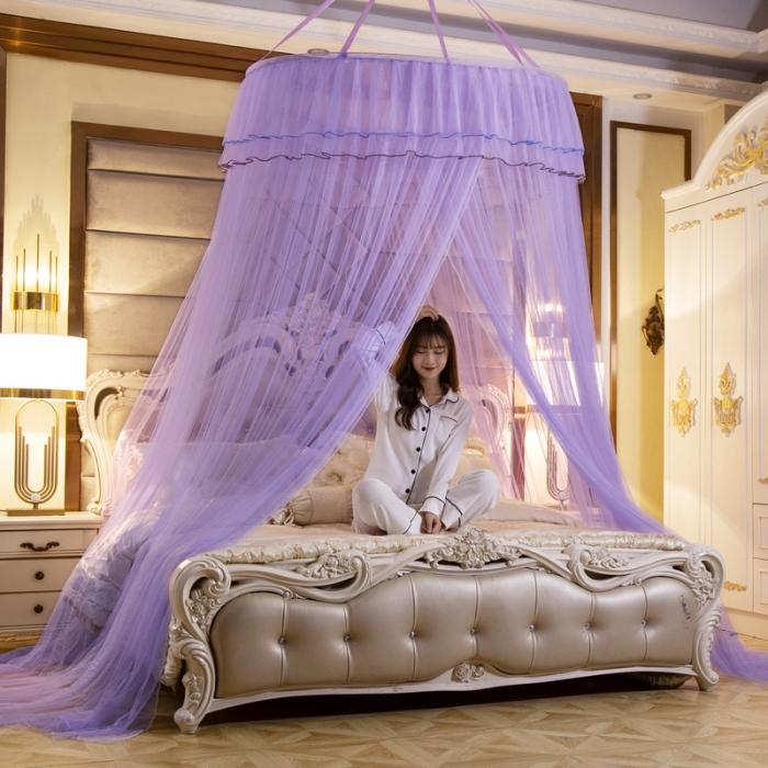 91家纺网 家纺一手货源 找家纺 冉美家纺 2021新款吊顶蚊帐-幽梦 紫色