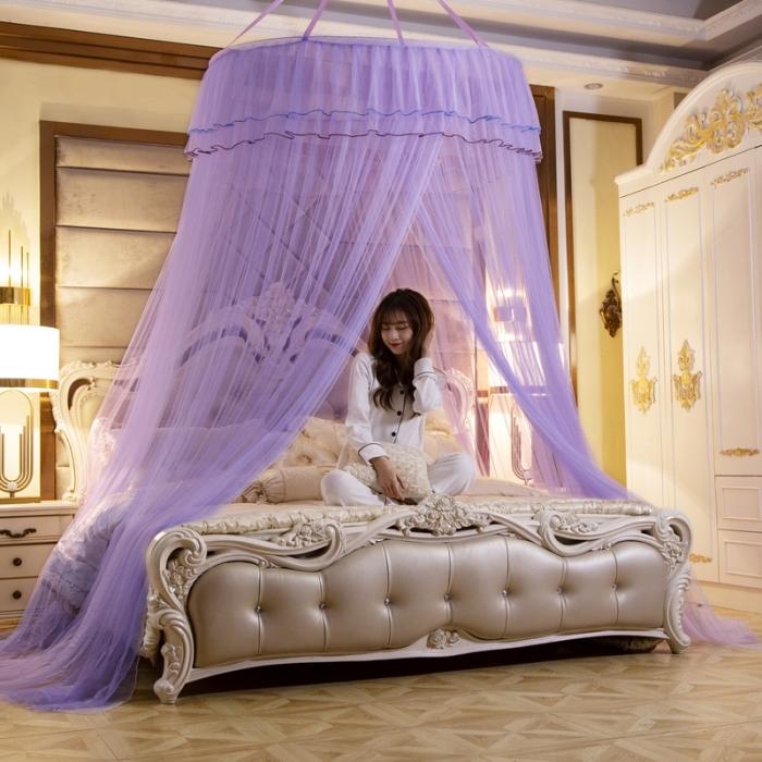 91家纺网 家纺一手货源 找家纺 冉美家纺 2021新款吊顶蚊帐-幽梦 紫色