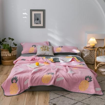 91家纺网 家纺一手货源 找家纺 （总）朴尔2020新款时尚六层全棉纱布盖毯夏季毛巾被