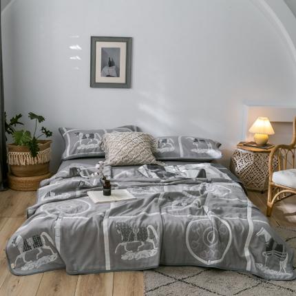 91家纺网 家纺一手货源 找家纺 （总）朴尔2020新款时尚六层全棉纱布盖毯夏季毛巾被