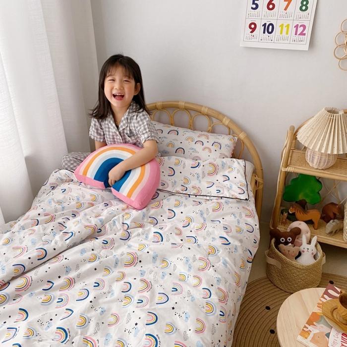 91家纺网 家纺一手货源 找家纺 星期八 2020新款全棉13372夏被两件套 彩虹