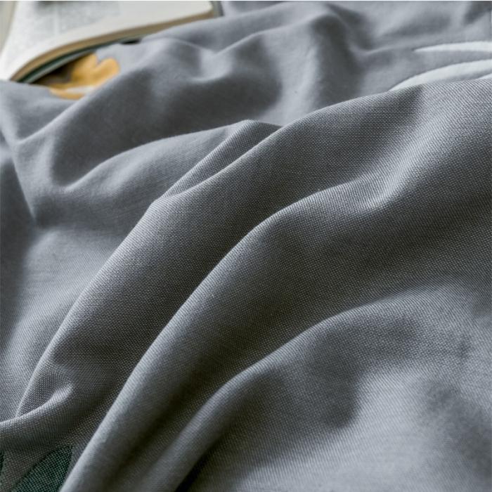 91家纺网 家纺一手货源 找家纺 朴尔2020新款时尚六层全棉纱布盖毯夏季毛巾被 菠萝物语-灰