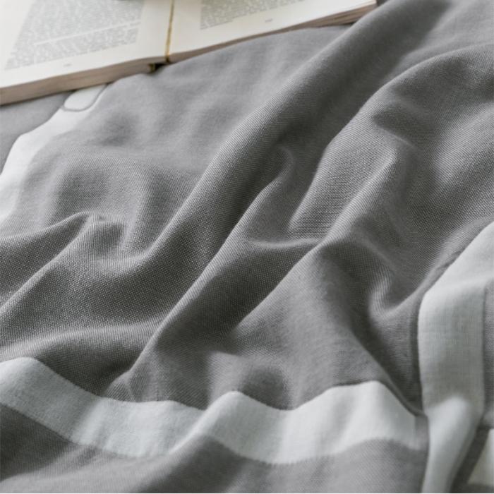 91家纺网 家纺一手货源 找家纺 朴尔2020新款时尚六层全棉纱布盖毯夏季毛巾被 劳伦-灰