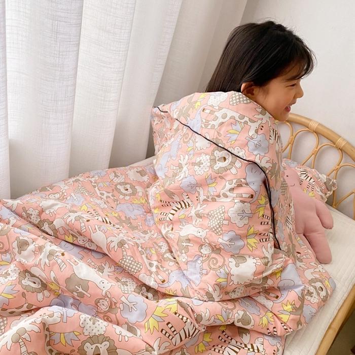 91家纺网 家纺一手货源 找家纺 星期八 2020新款全棉13372夏被两件套 动物狂欢