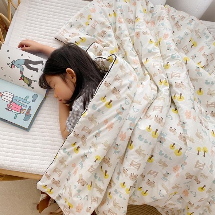 91家纺网 家纺一手货源 找家纺 星期八 2020新款全棉13372夏被两件套 开心农场