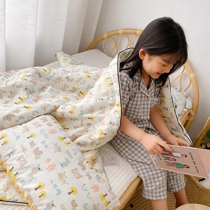 91家纺网 家纺一手货源 找家纺 星期八 2020新款全棉13372夏被两件套 开心农场