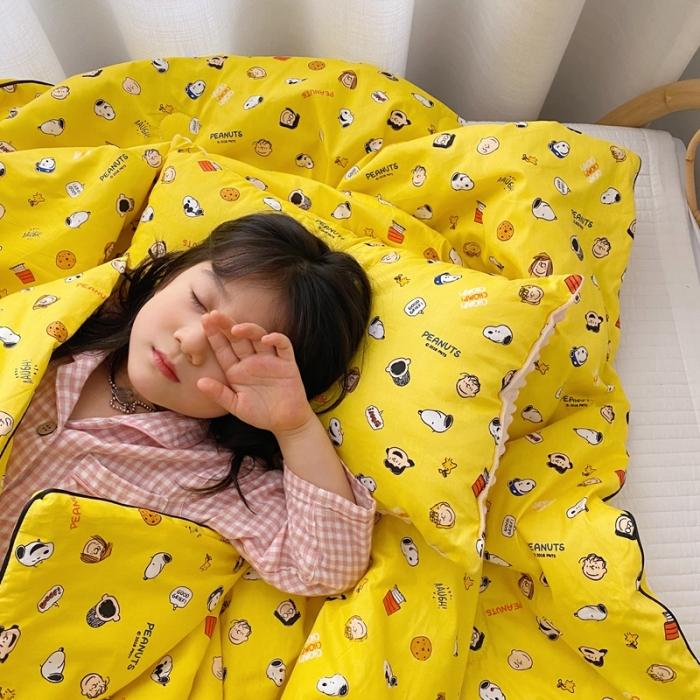 91家纺网 家纺一手货源 找家纺 星期八 2020新款全棉13372夏被两件套 史努比黄