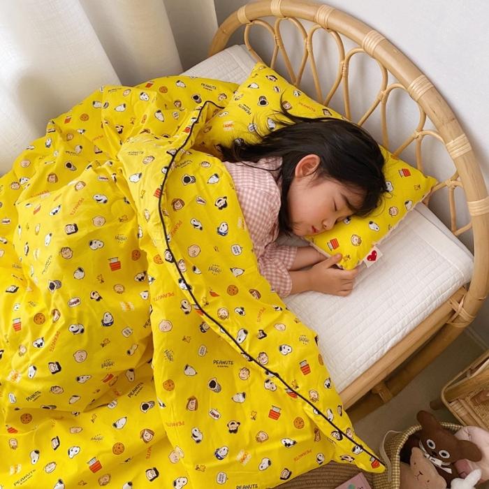 91家纺网 家纺一手货源 找家纺 星期八 2020新款全棉13372夏被两件套 史努比黄