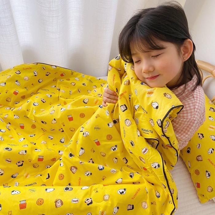 91家纺网 家纺一手货源 找家纺 星期八 2020新款全棉13372夏被两件套 史努比黄