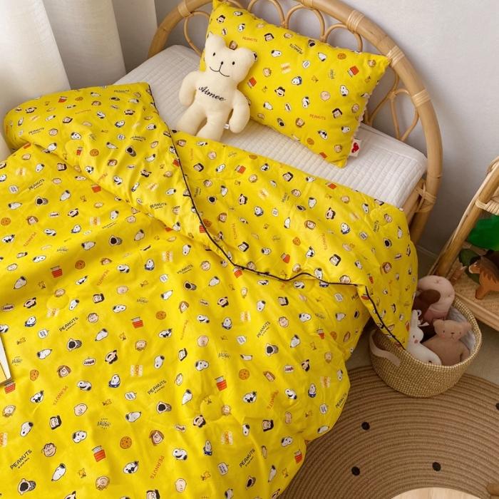 91家纺网 家纺一手货源 找家纺 星期八 2020新款全棉13372夏被两件套 史努比黄