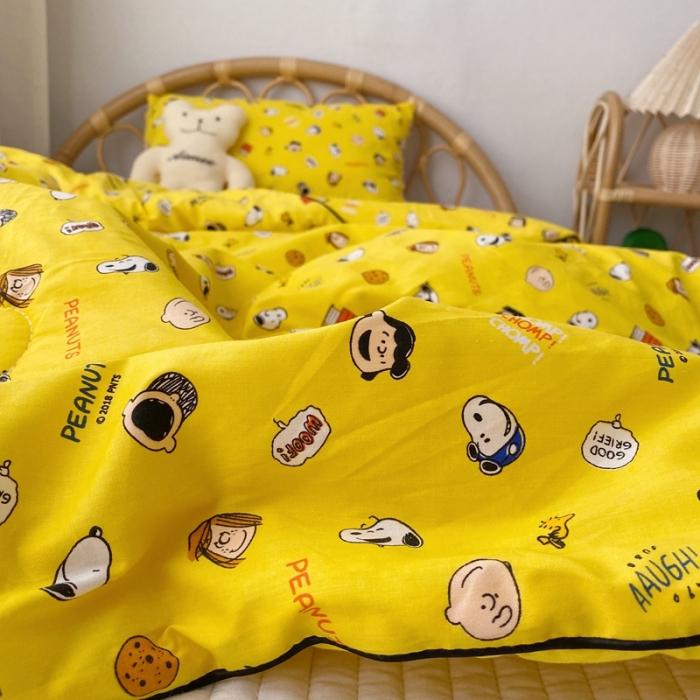 91家纺网 家纺一手货源 找家纺 星期八 2020新款全棉13372夏被两件套 史努比黄