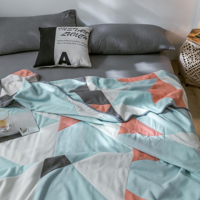 91家纺网 家纺一手货源 找家纺 朴尔2020新款时尚六层全棉纱布盖毯夏季毛巾被 时尚色彩