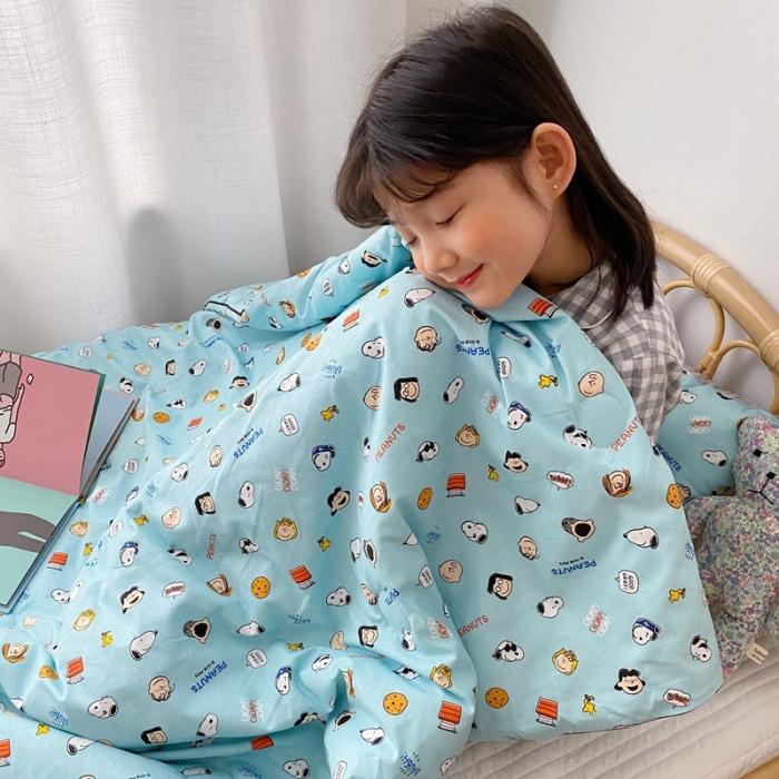 91家纺网 家纺一手货源 找家纺 星期八 2020新款全棉13372夏被两件套 史努比蓝