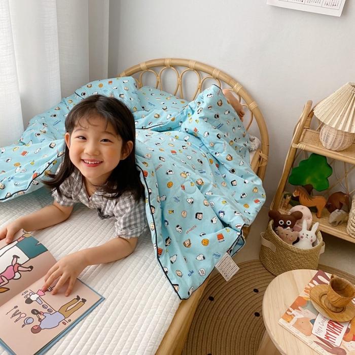 91家纺网 家纺一手货源 找家纺 星期八 2020新款全棉13372夏被两件套 史努比蓝