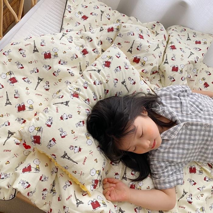 91家纺网 家纺一手货源 找家纺 星期八 2020新款全棉13372夏被两件套 史努比米