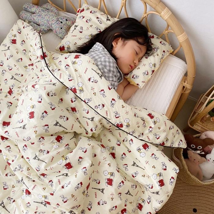 91家纺网 家纺一手货源 找家纺 星期八 2020新款全棉13372夏被两件套 史努比米