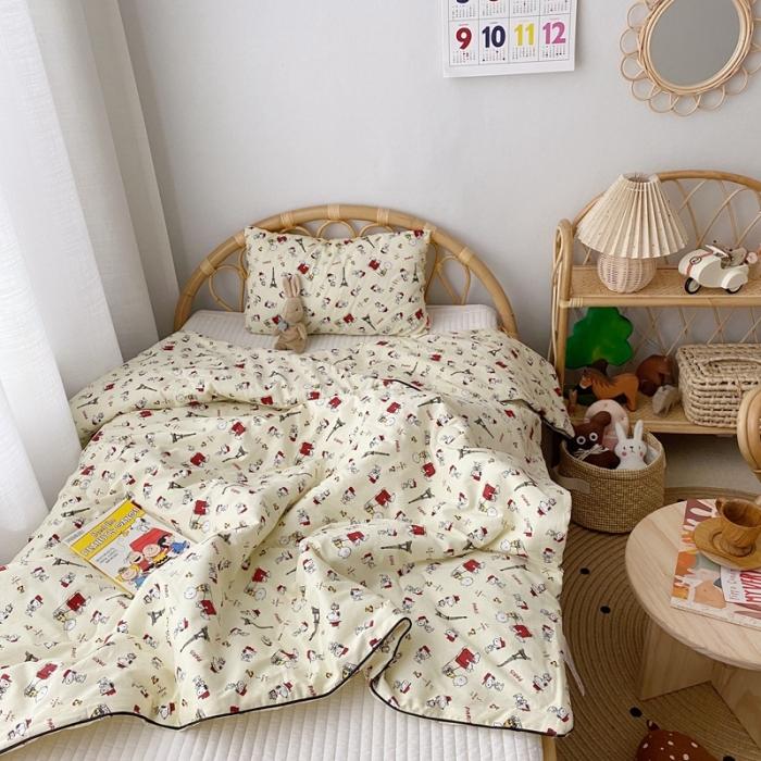 91家纺网 家纺一手货源 找家纺 星期八 2020新款全棉13372夏被两件套 史努比米