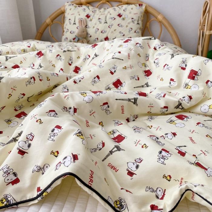 91家纺网 家纺一手货源 找家纺 星期八 2020新款全棉13372夏被两件套 史努比米