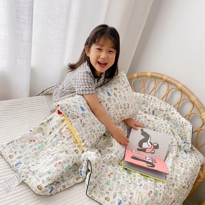 91家纺网 家纺一手货源 找家纺 星期八 2020新款全棉13372夏被两件套 涂鸦